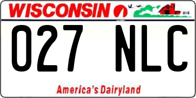 WI license plate 027NLC
