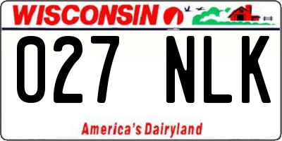 WI license plate 027NLK