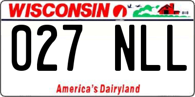 WI license plate 027NLL