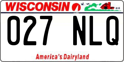 WI license plate 027NLQ