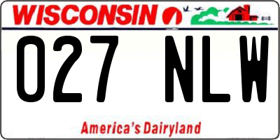 WI license plate 027NLW