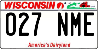 WI license plate 027NME