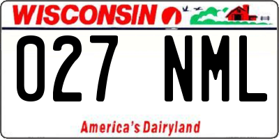 WI license plate 027NML