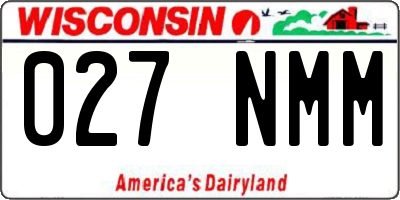 WI license plate 027NMM