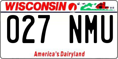 WI license plate 027NMU