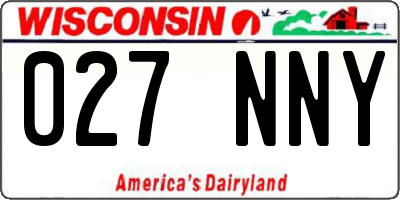 WI license plate 027NNY