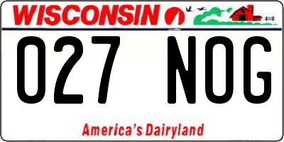WI license plate 027NOG