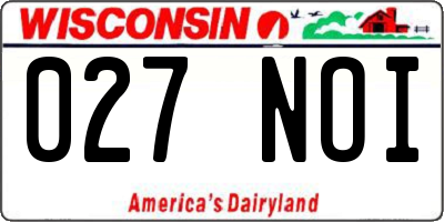 WI license plate 027NOI