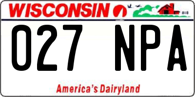 WI license plate 027NPA