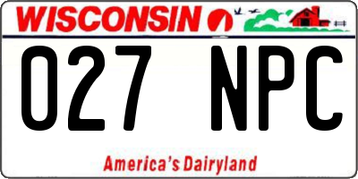 WI license plate 027NPC
