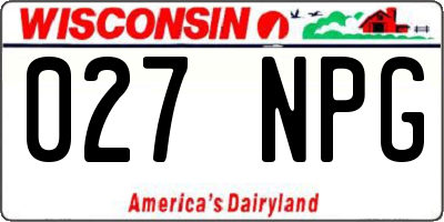 WI license plate 027NPG