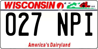 WI license plate 027NPI