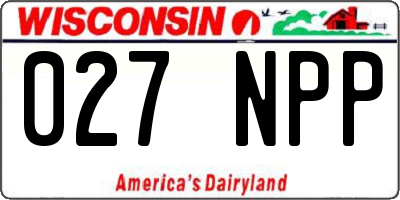 WI license plate 027NPP