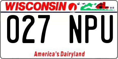 WI license plate 027NPU