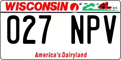 WI license plate 027NPV