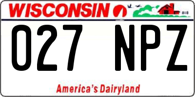 WI license plate 027NPZ