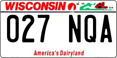 WI license plate 027NQA