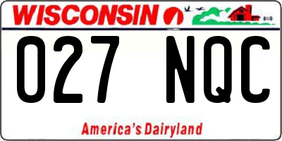 WI license plate 027NQC