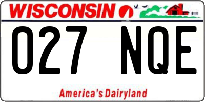 WI license plate 027NQE