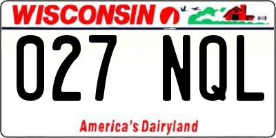 WI license plate 027NQL