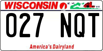 WI license plate 027NQT