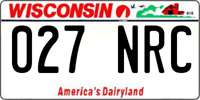 WI license plate 027NRC
