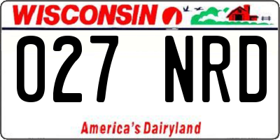 WI license plate 027NRD