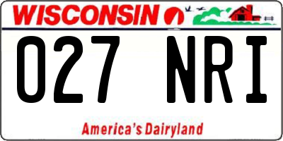 WI license plate 027NRI
