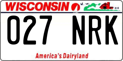 WI license plate 027NRK