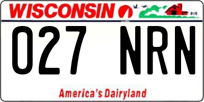 WI license plate 027NRN