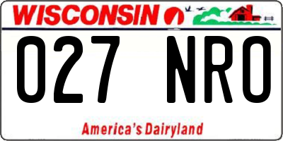 WI license plate 027NRO
