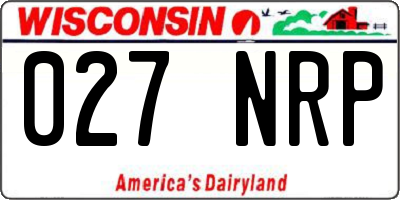WI license plate 027NRP