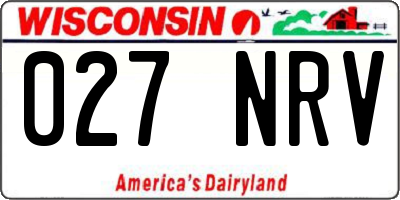 WI license plate 027NRV