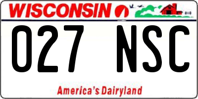 WI license plate 027NSC