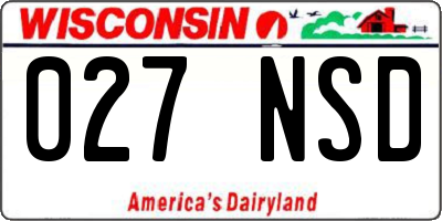 WI license plate 027NSD