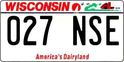 WI license plate 027NSE