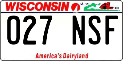 WI license plate 027NSF