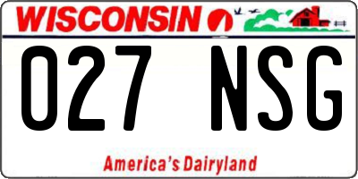 WI license plate 027NSG