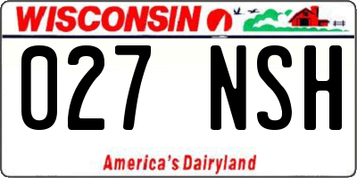 WI license plate 027NSH