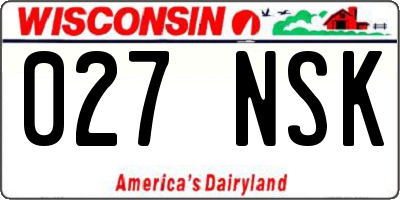 WI license plate 027NSK