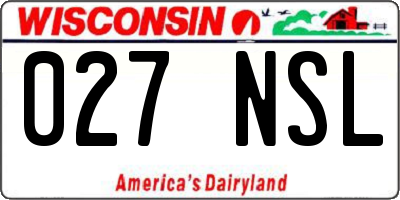 WI license plate 027NSL