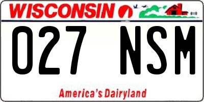 WI license plate 027NSM
