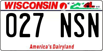 WI license plate 027NSN