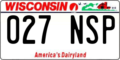 WI license plate 027NSP