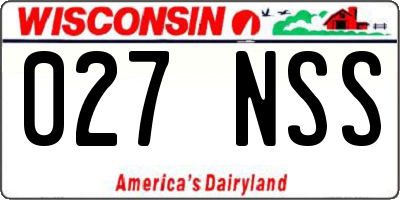 WI license plate 027NSS