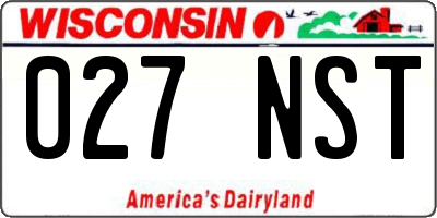 WI license plate 027NST