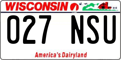 WI license plate 027NSU