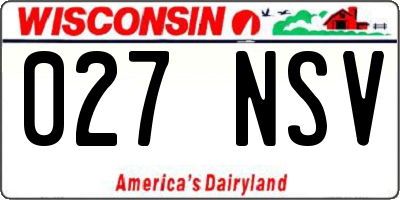 WI license plate 027NSV