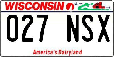 WI license plate 027NSX
