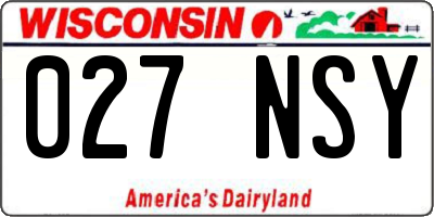 WI license plate 027NSY